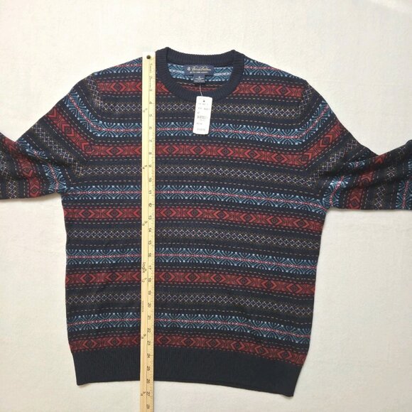 NWT Brooks Brothers Fair Isle Sweater Extra Fine Merino Wool Men's Medium - Picture 3 of 8